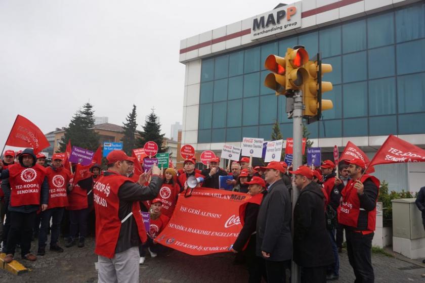 Sendikalaştıkları için işten atılan MAPP işçilerinden eylem