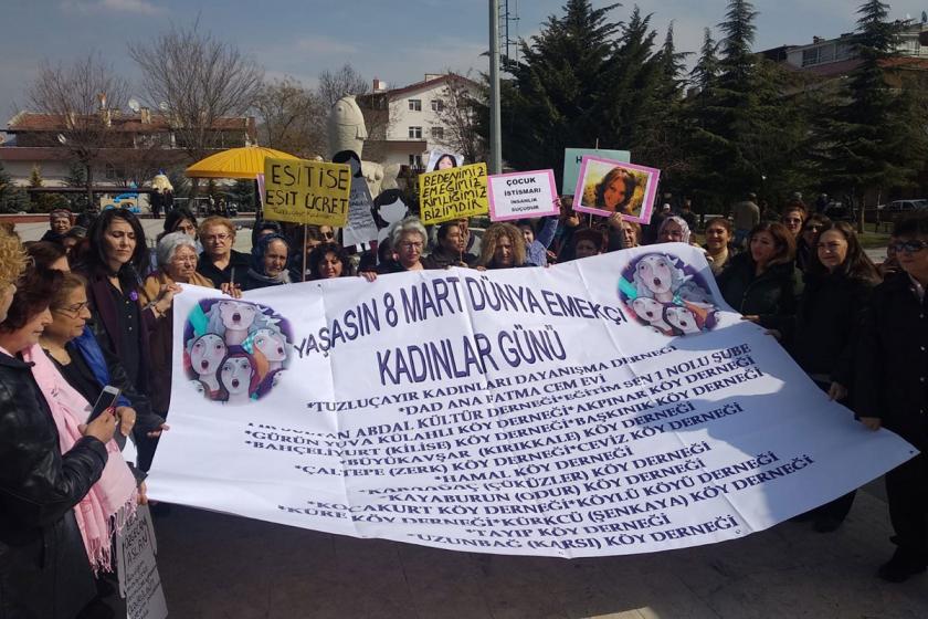 Mamak'ta kadınlar polis engeline rağmen 8 Mart açıklaması yaptı