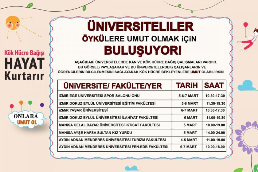 Üniversite öğrencilerinden Öykü Arin için kök hücre bağışı kampanyası