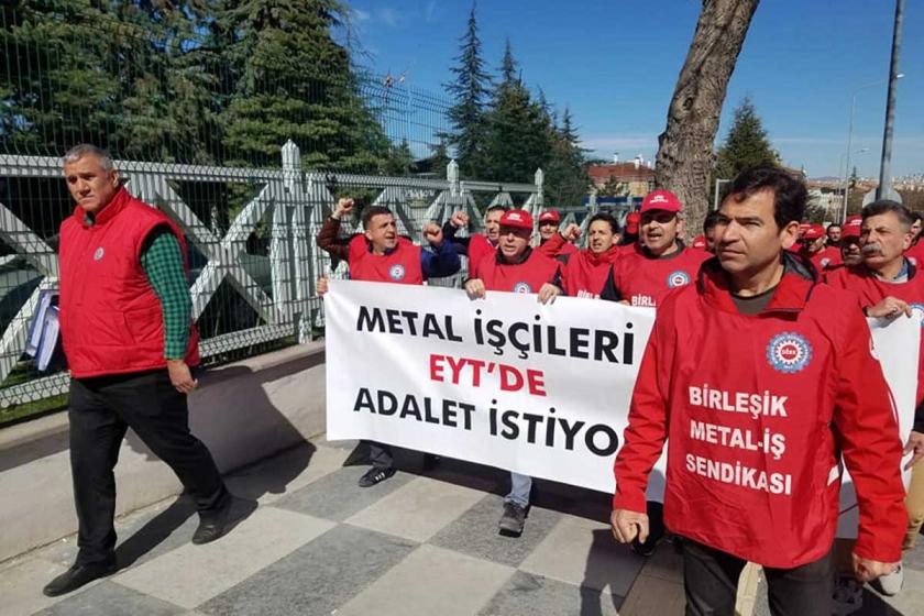 Metal işçileri bakanlık önünde EYT'de adalet istedi