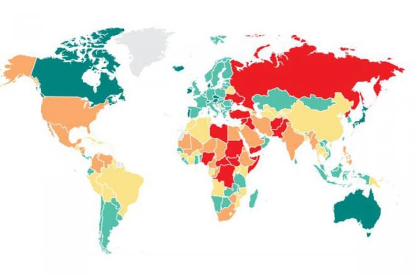 Küresel Barış Endeksi'nde Türkiye 163 ülke arasında 152. sırada