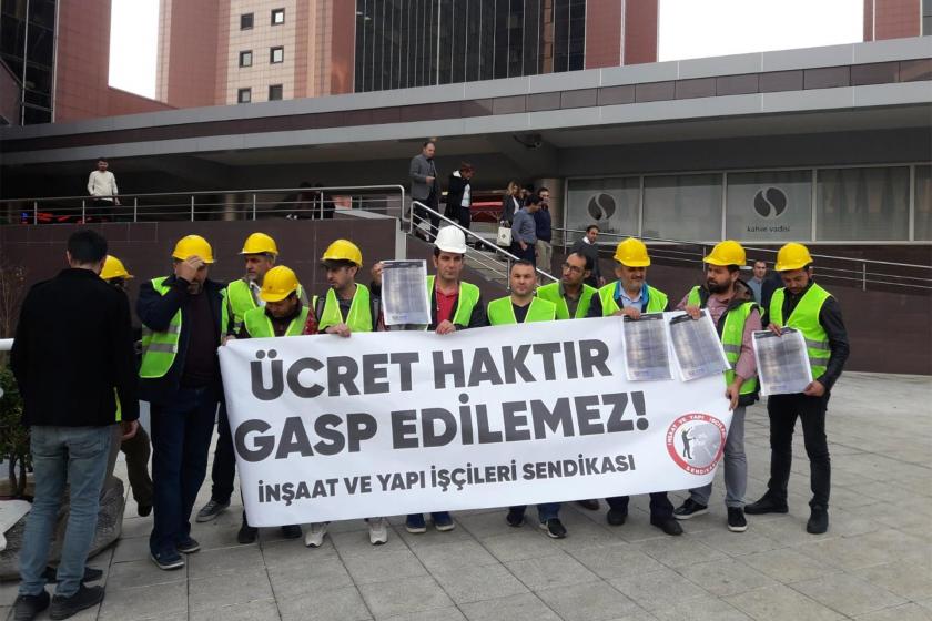 İnşaat işçileri ücretlerini ödemeyen Gentes’i protesto etti