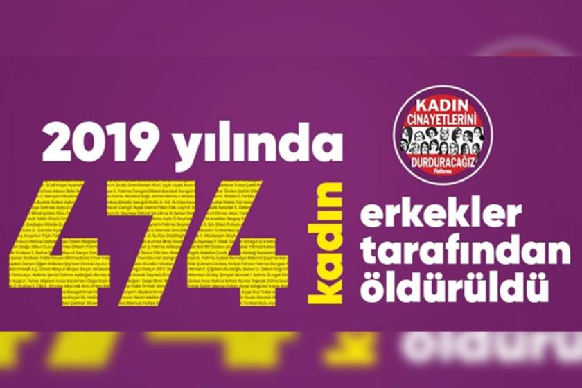 2019 yılında 474 kadın erkekler tarafından öldürüldü