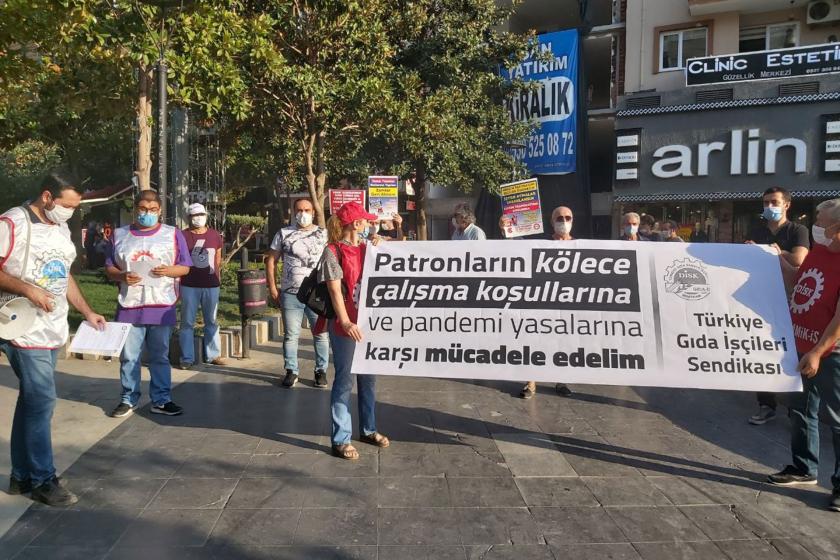 Manisa’daki fabrikalarda artan koronavirüs vakaları protesto edildi