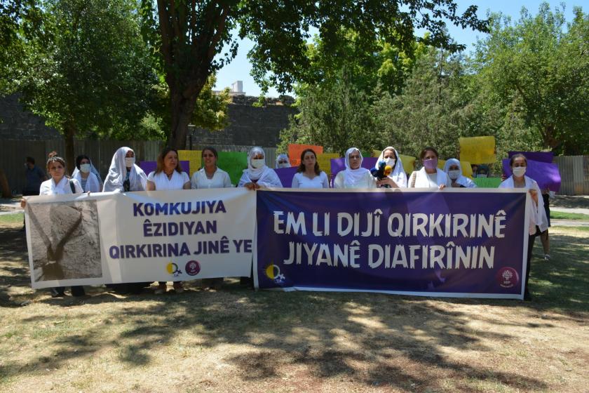 Kadınlar, Şengal'de Ezidilere yönelik katliamın 7. yıl dönümünde açıklama yaptı