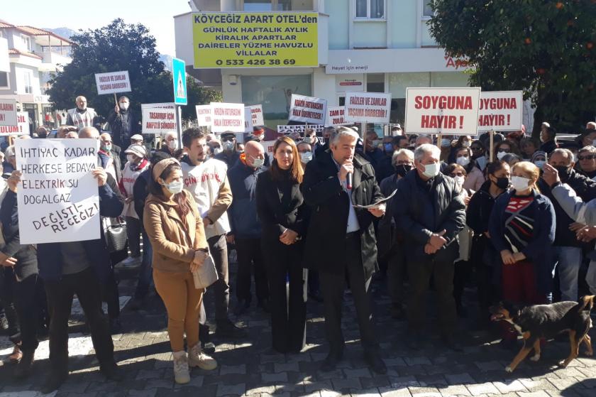 Muğla'da halk sokağa indi: Zamlar geri alınsın