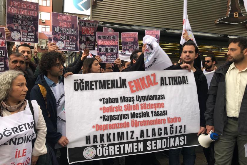 Hakları için eylemde olan özel sektör öğretmenleri Evrensel'e konuştu: Taban maaş bizim için hayati