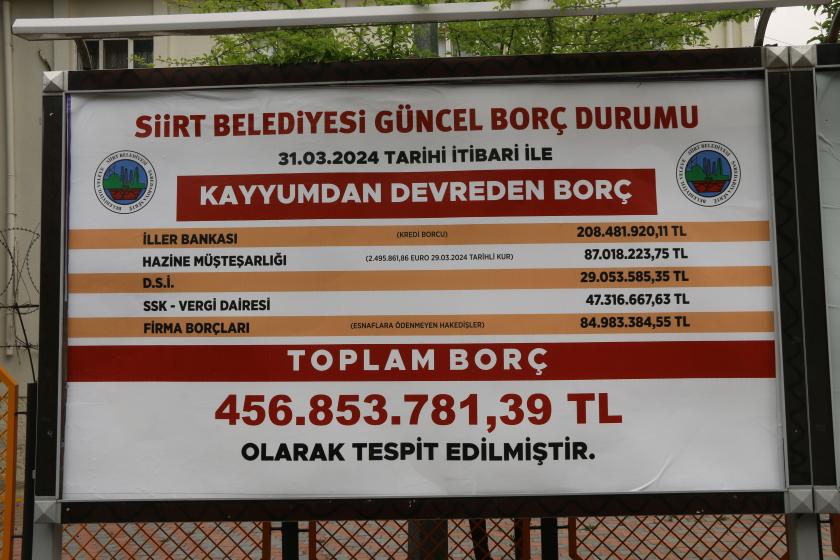 Siirt Belediyesi kayyumunun bıraktığı borç 456 milyon TL oldu