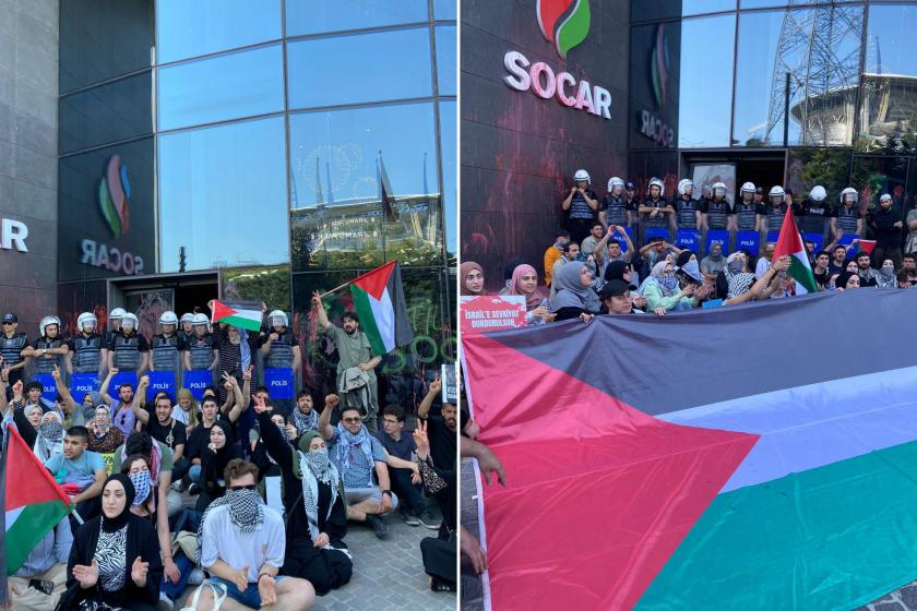 SOCAR'ı protesto eden Filistin İçin Bin Genç'ten 13 kişi gözaltına alındı