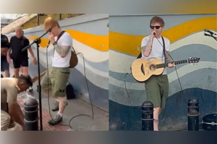 Ed Sheeran'ın Hindistan'daki sokak performansı yarıda kesildi