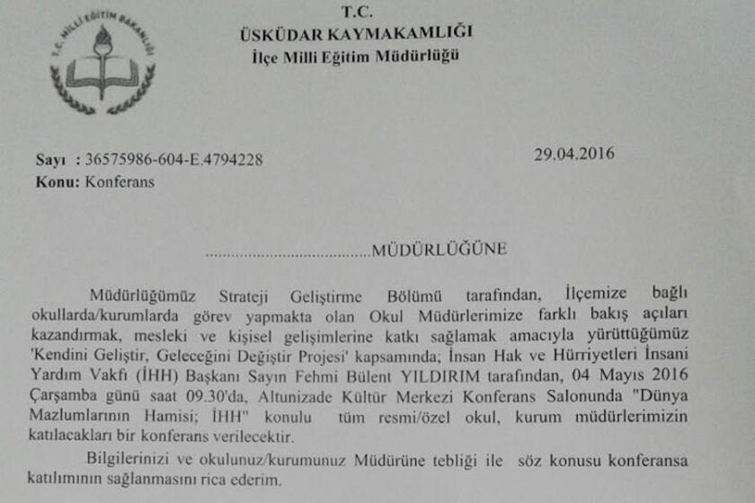 Okul müdürleri, İHH'nin 'bakış açısıyla' eğitilecek