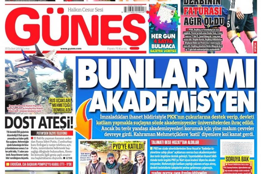 Güneş, Önder Çakar'ı ve akademisyenleri hedef gösterdi