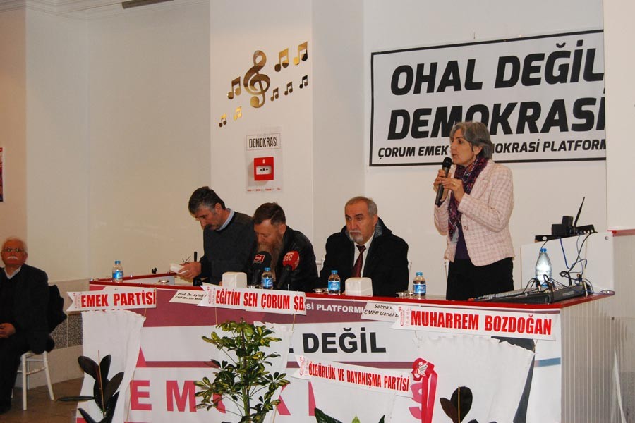 Çorum'da OHAL'e karşı kitlesel panel