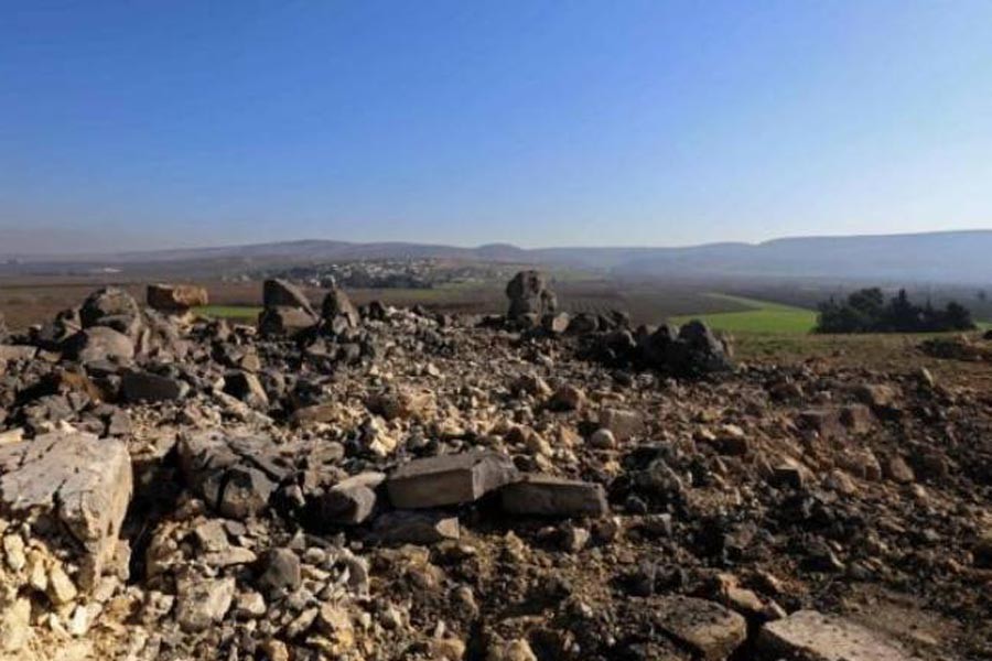 AFP, Afrin'de bombalanan Ayn Dara Tapınağı'nı ziyaret etti