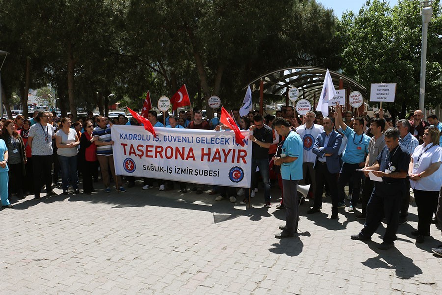 Sağlık-İş: Dokuz Eylül Hastanesi yönetimi işçilerin hakkını gasbediyor