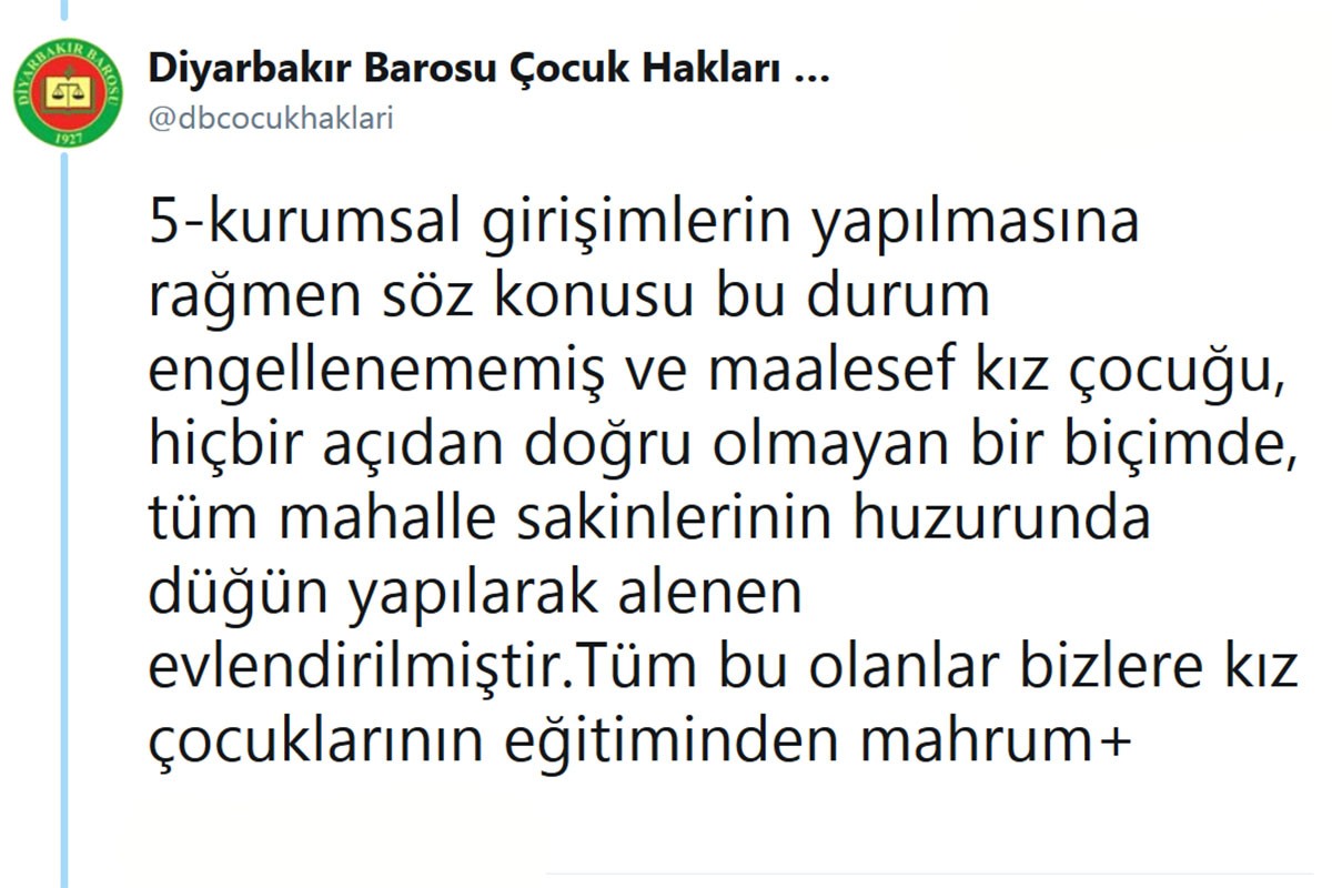 '15 yaşındaki kız çocuğu, tüm girişimlere rağmen alenen evlendirildi'