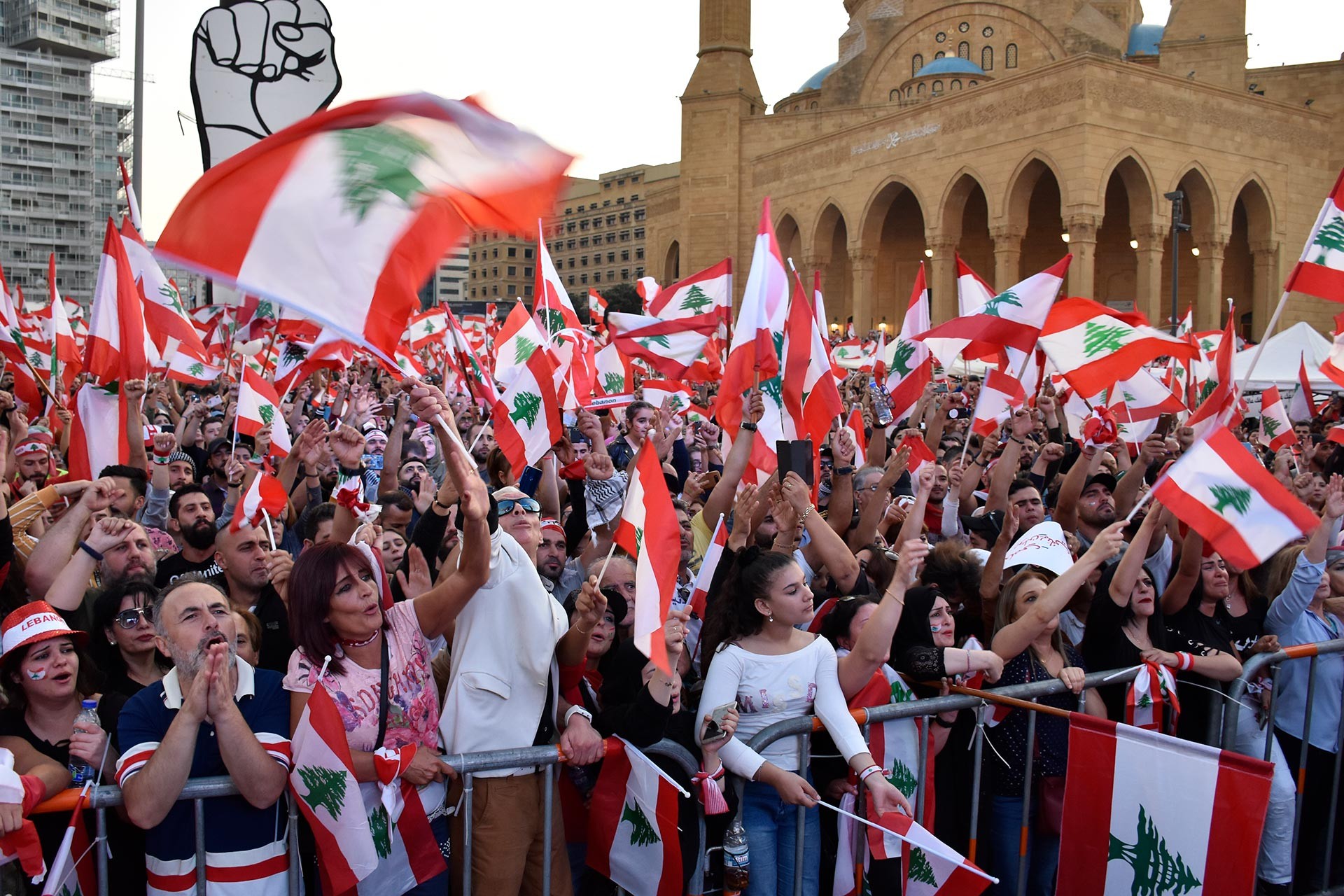 Protesters in Lebanon.