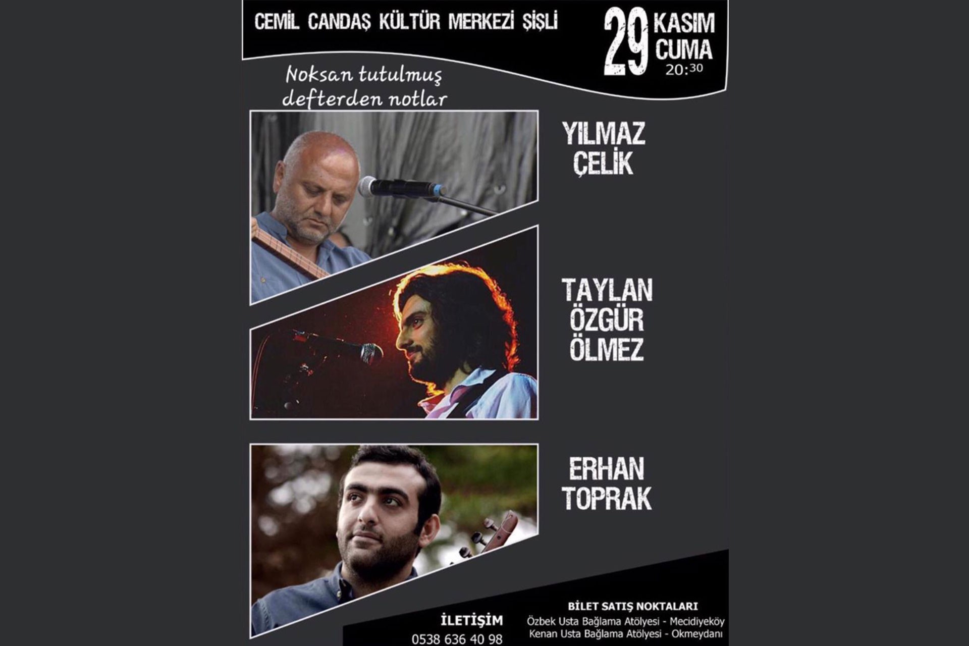 Yılmaz Çelik, Taylan Özgür Ölmez ve Erhan Toprak İstanbul'da sahne alacak