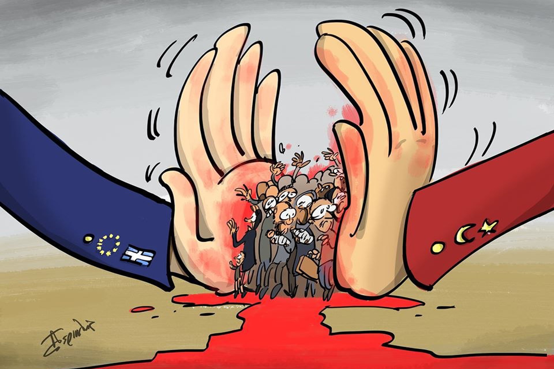 Karikatürist Periklis Koulifetis: Mültecilik haktır, sınırları açın