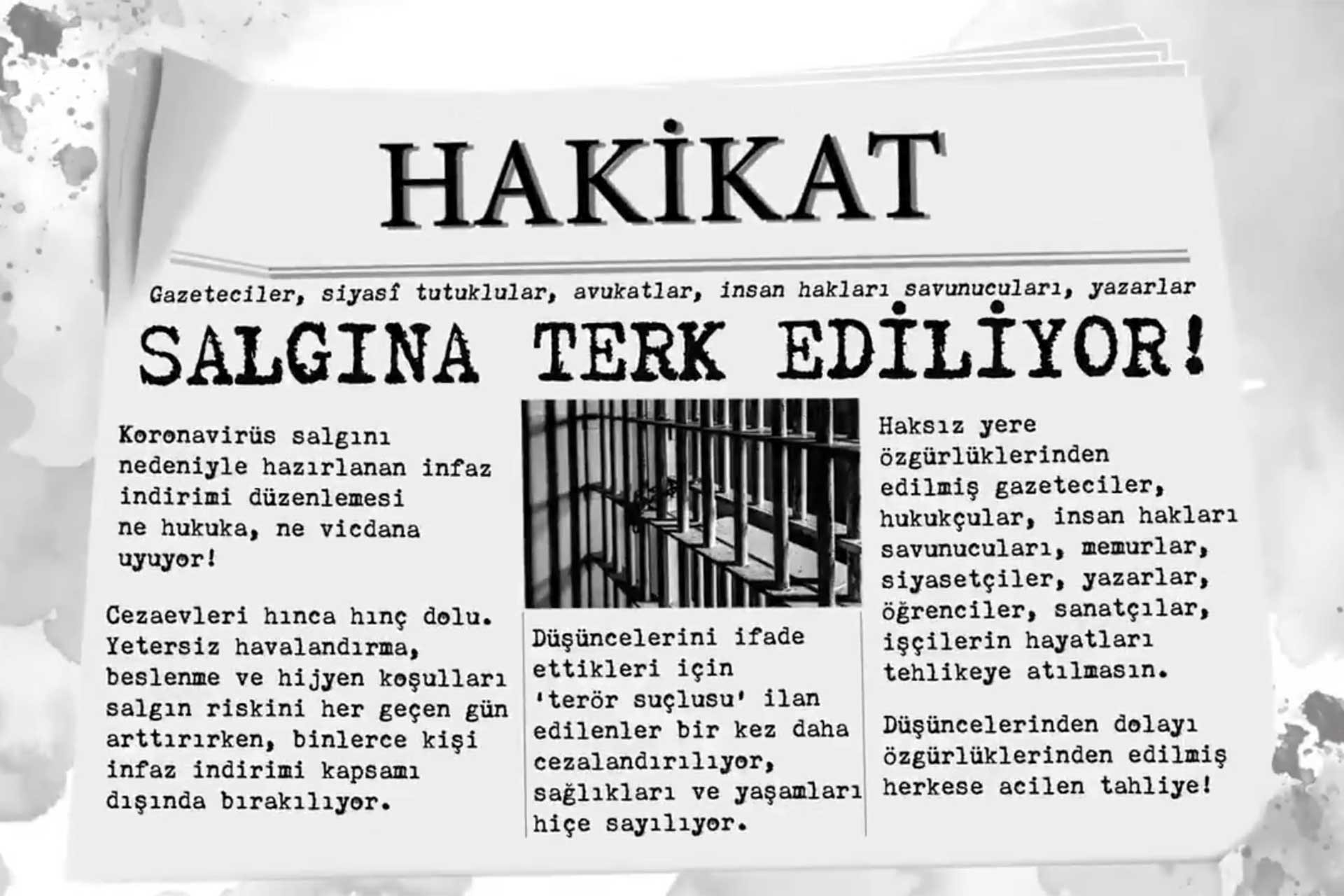 Haberin Var Mı İnisiyatifinden çağrı: #GazetecilereTahliye