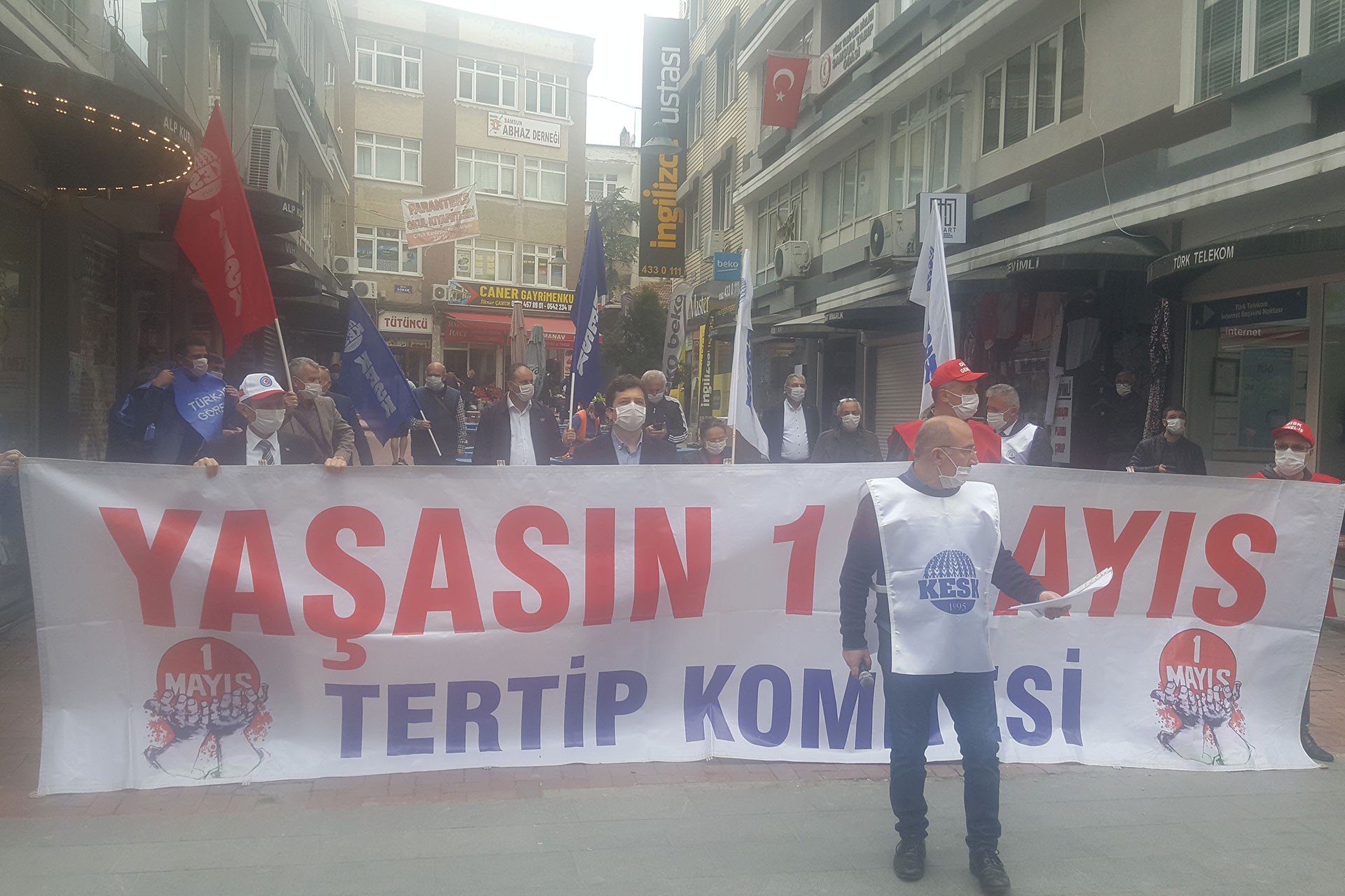 Samsun'da 1 Mayıs eylemi sokağa çıkma kısıtlaması nedeniyle bir gün erken yapıldı