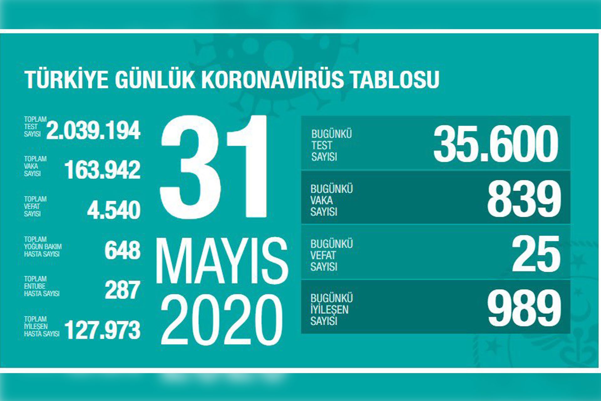 Türkiye'de Kovid-19'da nedeniyle son 24 saatte 25 kişi hayatını kaybetti