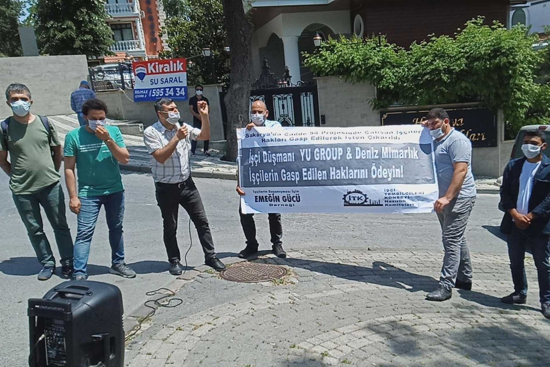 "Haklarını aradıkları için gözaltına alınan Cadde 54 AVM işçilerine özgürlük!"