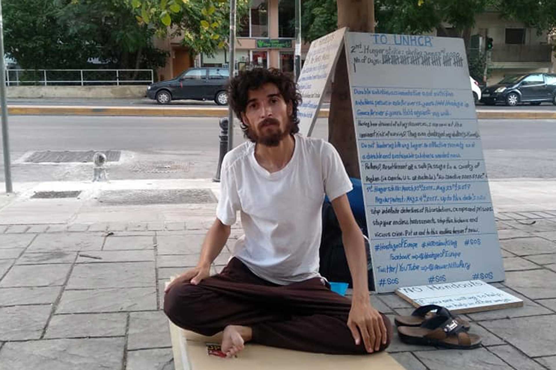 Hunger strike in front of the Athens UNHCR Office: "They cannot forcibly hold me here devoid of status"