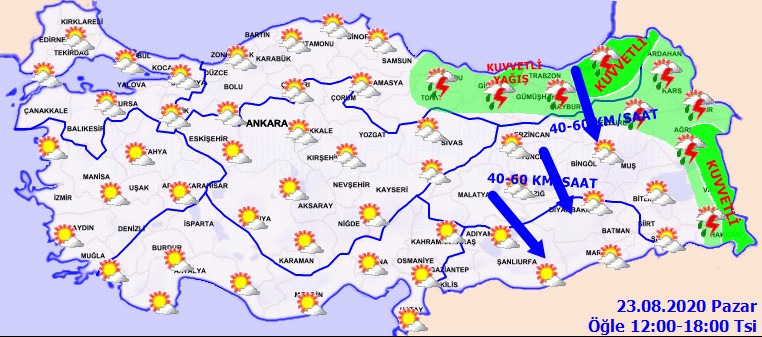 Meteorolojinin yağış tahmin grafiği