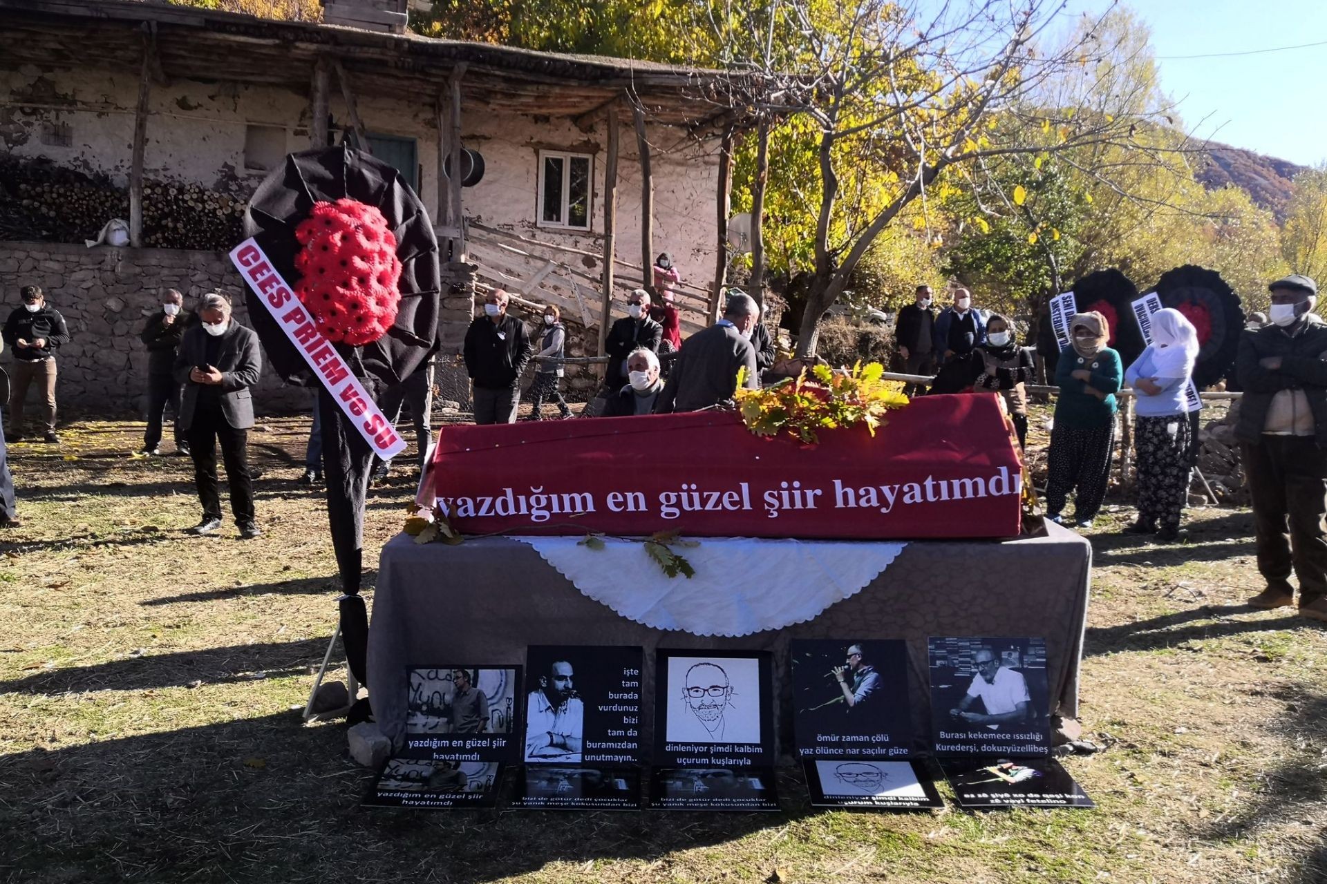 Şair Yazar Mehmet Çetin için memleketi Dersim'de cenaze töreni düzenlendi