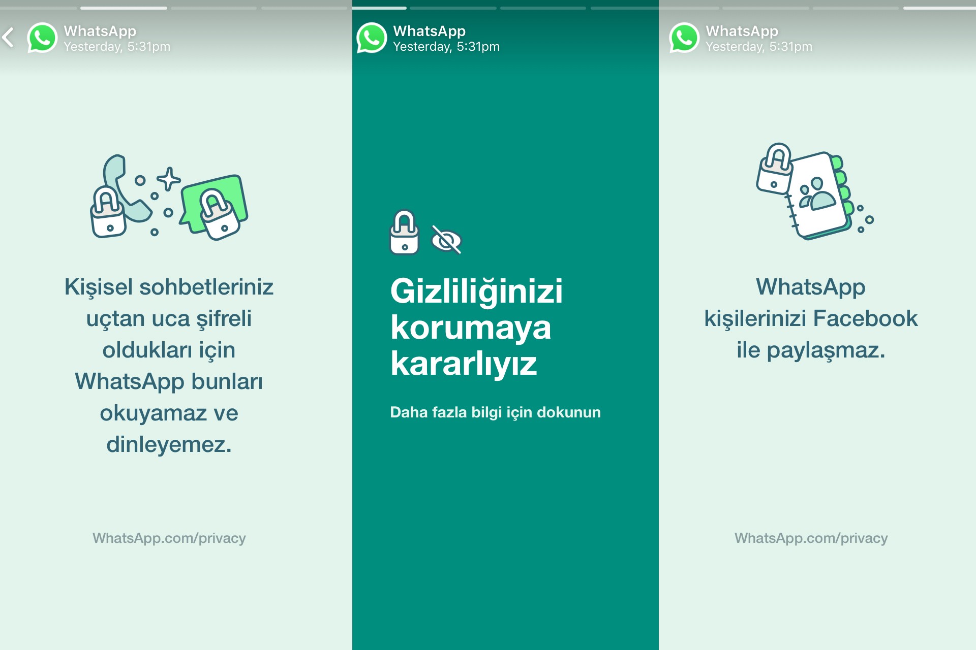 Whatsapp, Türkiye'deki kullanıcılarına "Mesajlarınıza erişmiyoruz" mesajı gönderdi