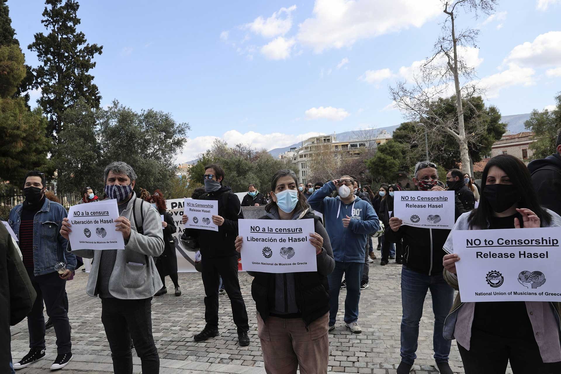 Atina'da, Katalan Rapçi Pablo Hasel'in serbest bırakılması için eylem düzenlendi