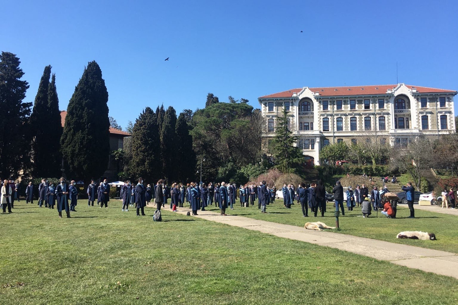 Boğaziçi Üniversitesi akademisyenleri Melih Bulu'nun üniversiteye kayyum rektör olarak atanamasına karşı eylemlerini sürdürüyor.