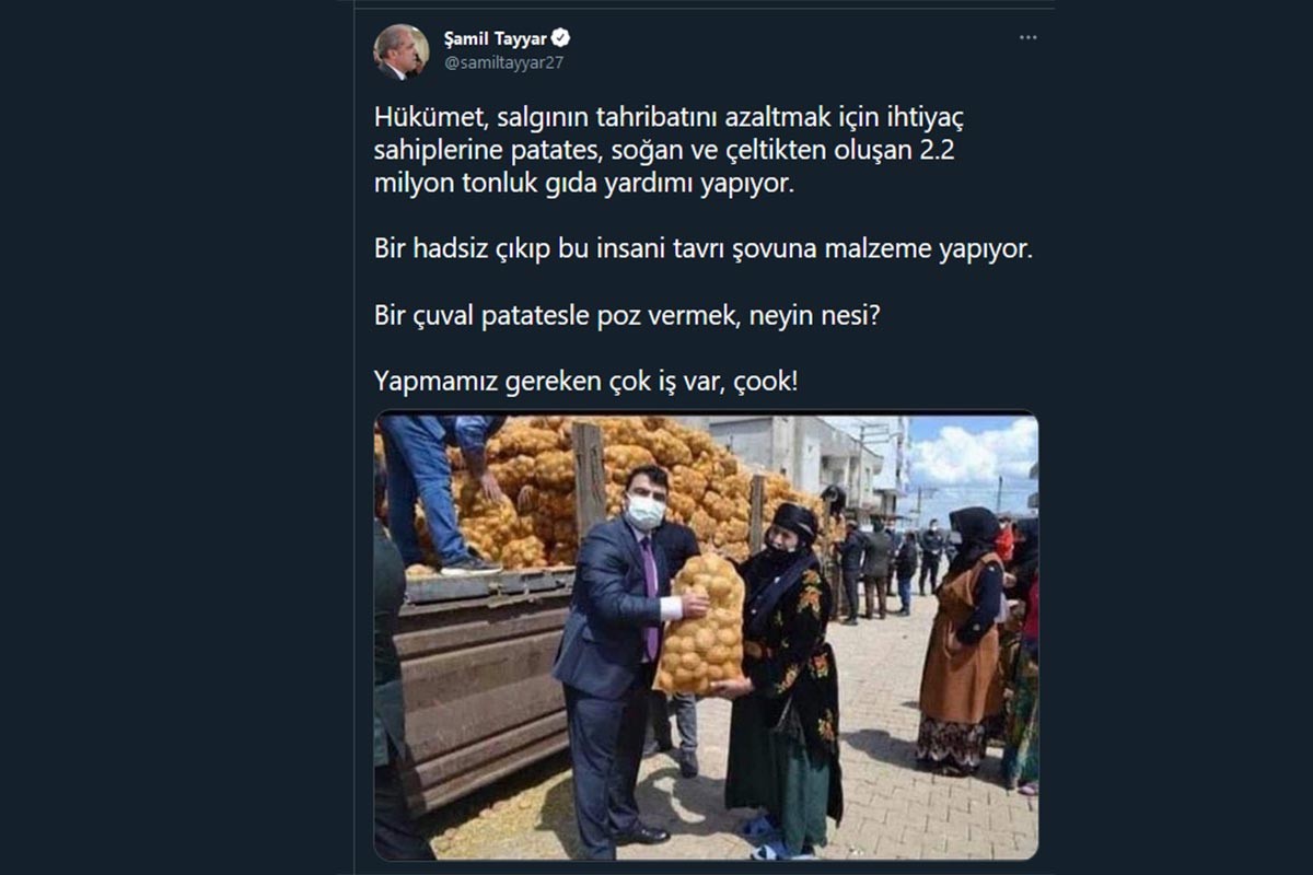 Patates-soğan şovuna AKP’li Şamil Tayyar bile isyan etti