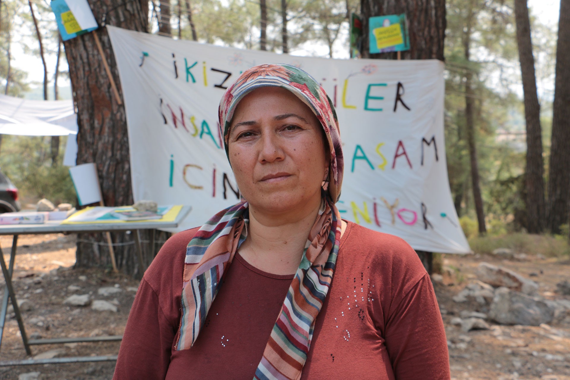 Akbelen ormanı direnişinde olan İkizköylü Nejla Işık 