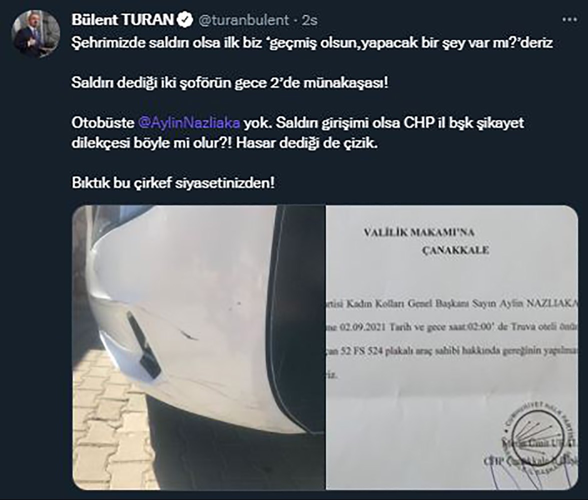 Bülent Turan'ın ilgili tweeti