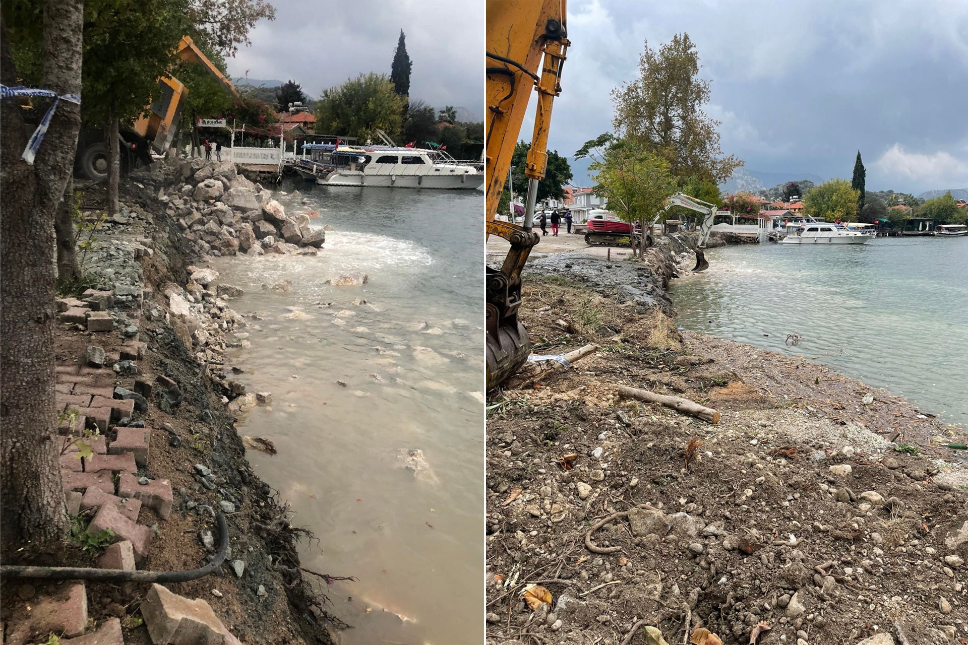 Doğal koruma alanı olan Dalyan Kanalı kayalarla dolduruluyor