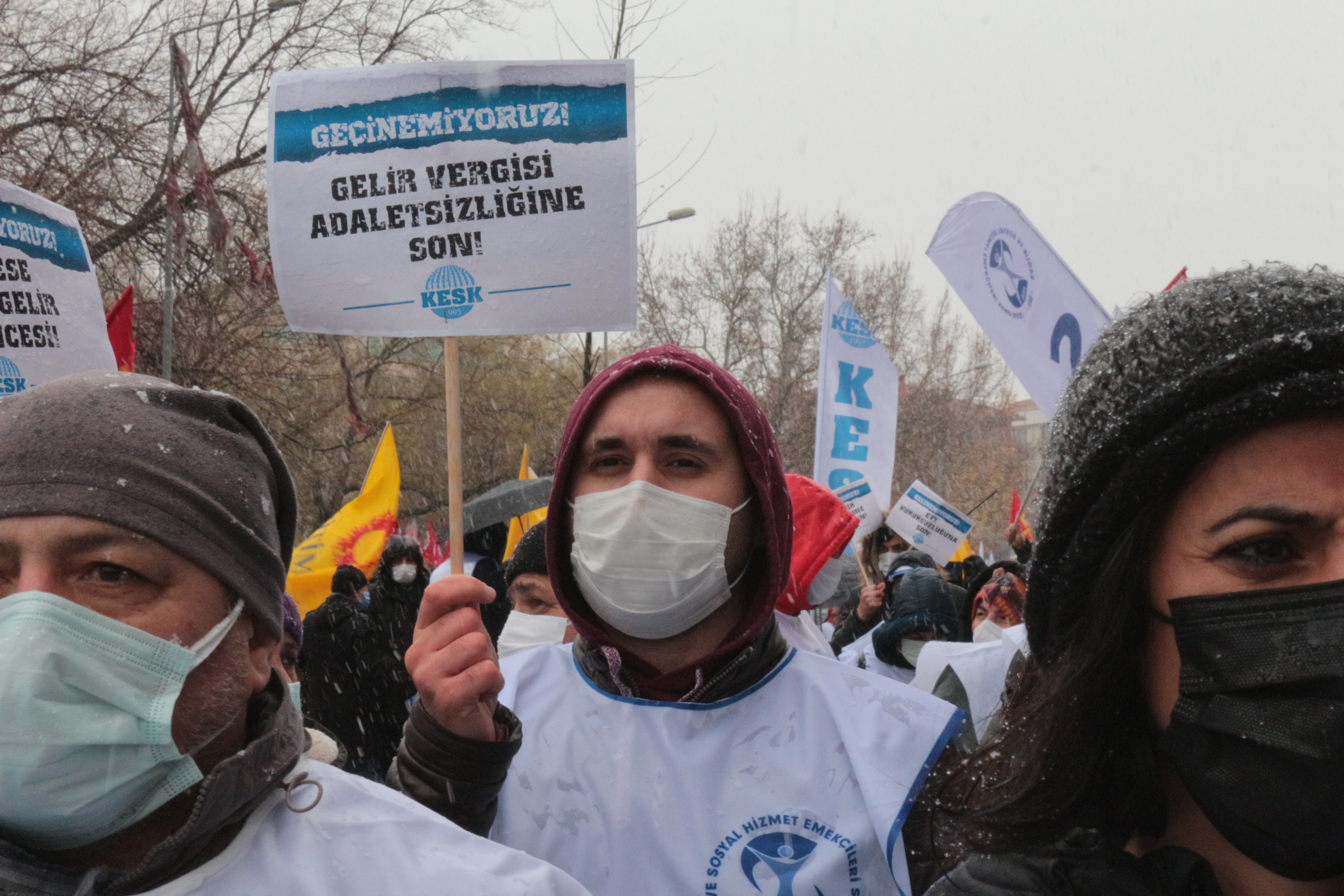 KESK'in Ankara'da düzenlediği mitingden bir fotoğraf.