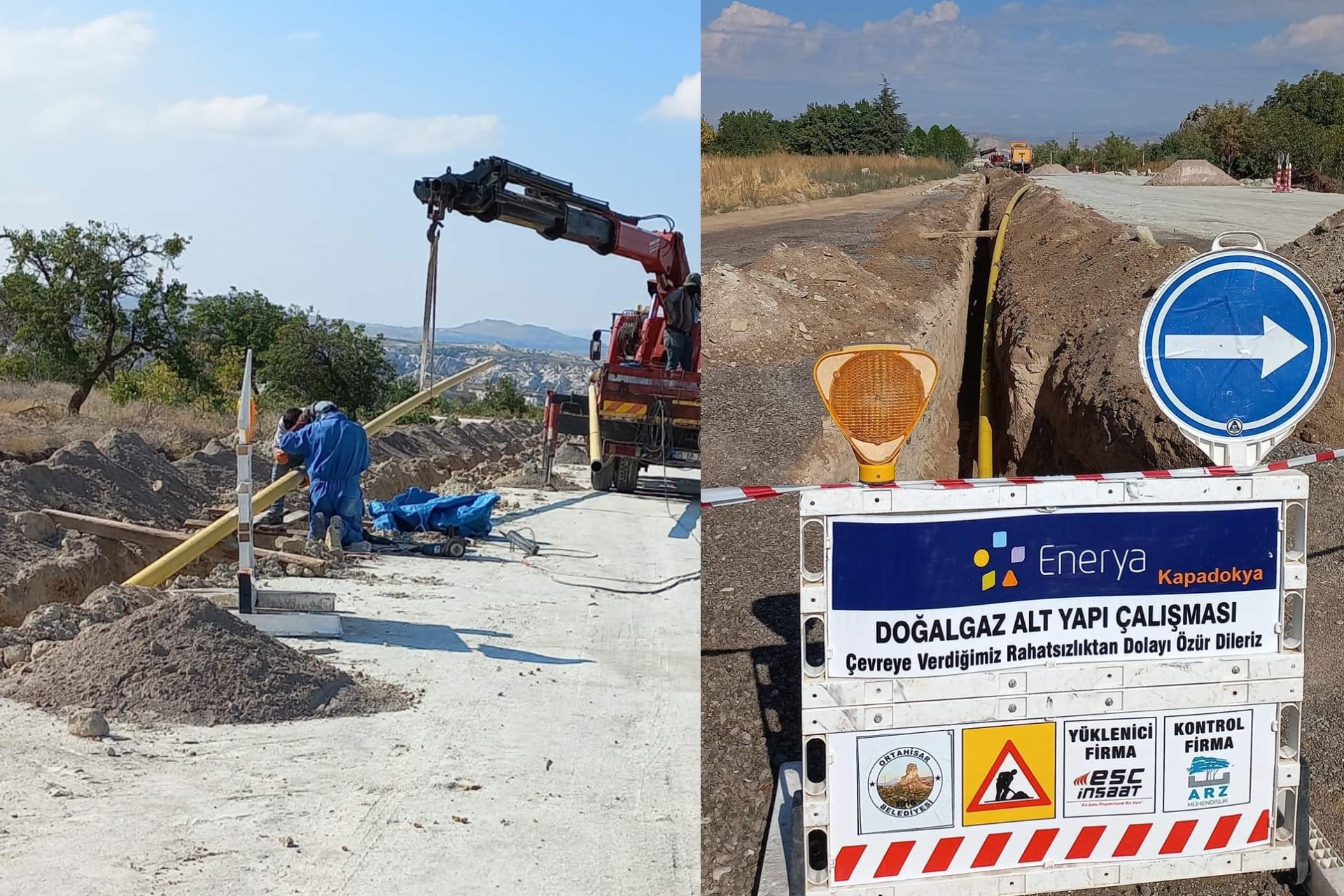 Kapadokya’daki yolu doğalgaz hattı için yapıyorlar iddiası doğru çıktı!