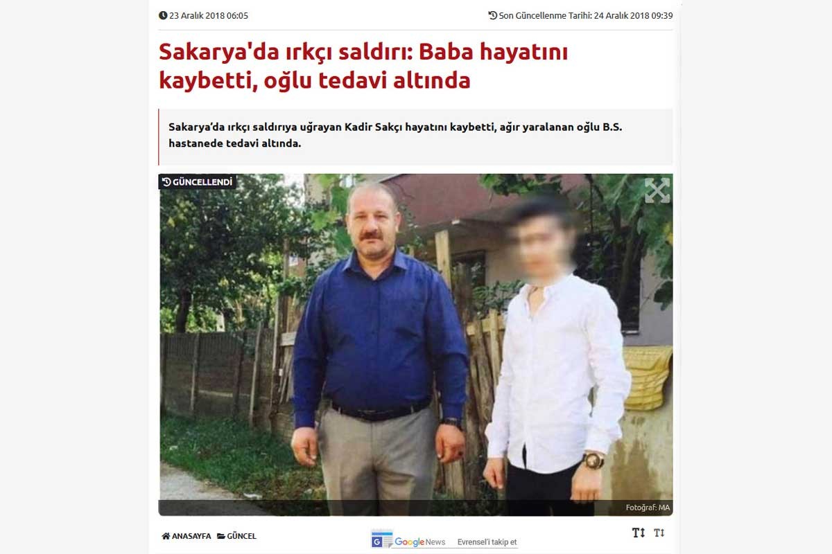 Sorumlu Yazı İşleri Müdürümüz Kınacı “Sakarya'daki ırkçı saldırı” haberi davasında savunma yaptı