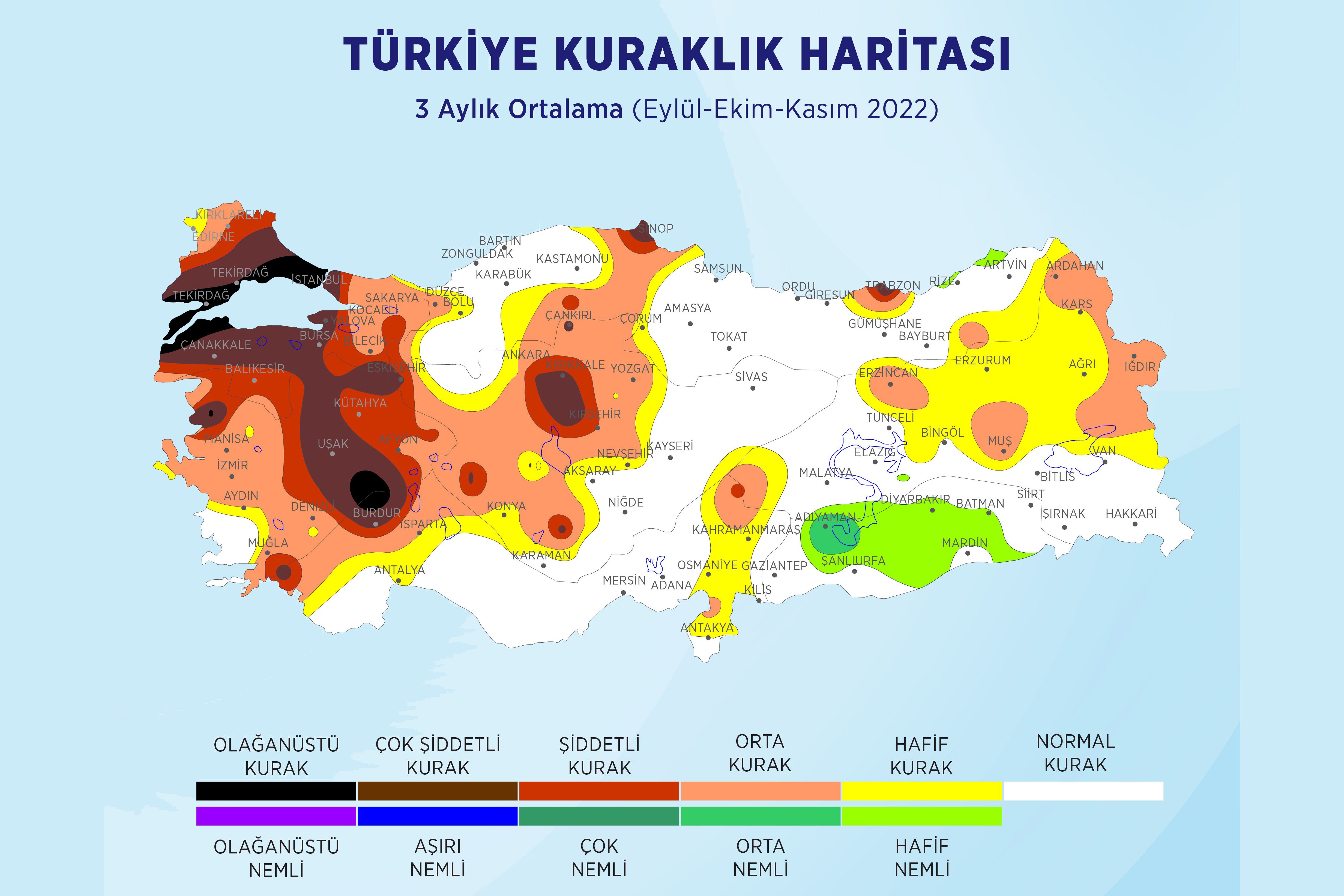 Türkiye Kuraklık haritası