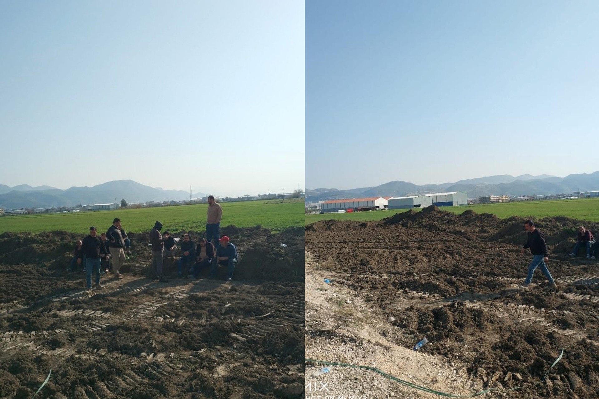 Depremzede çiftçinin buğday ekili tarlasına beton döküldü!