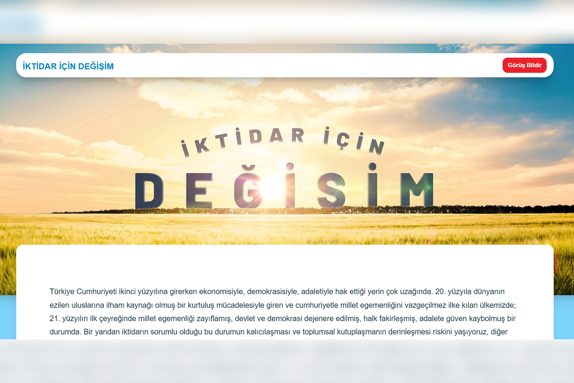 Ekrem İmamoğlu'nun "değişim" sloganıyla kurduğu site erişime açıldı