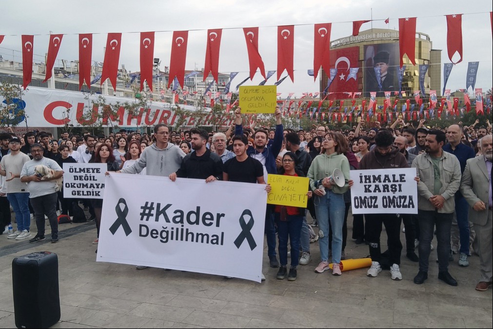 Aydın'da asansör faciasında ölüm protestosu