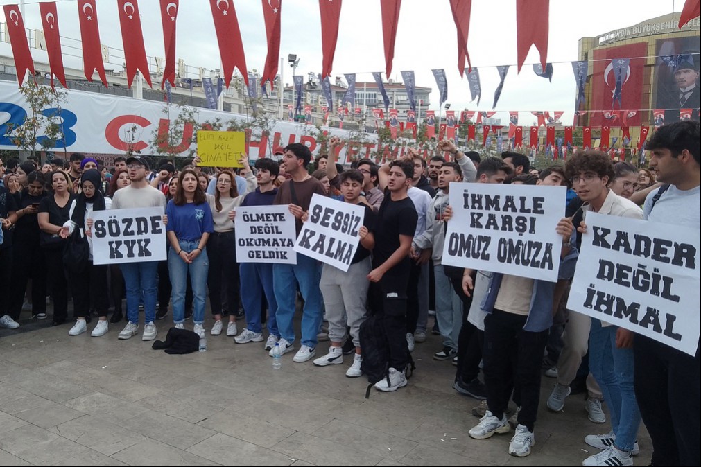 Aydın'da asansör faciasında ölüm protestosu