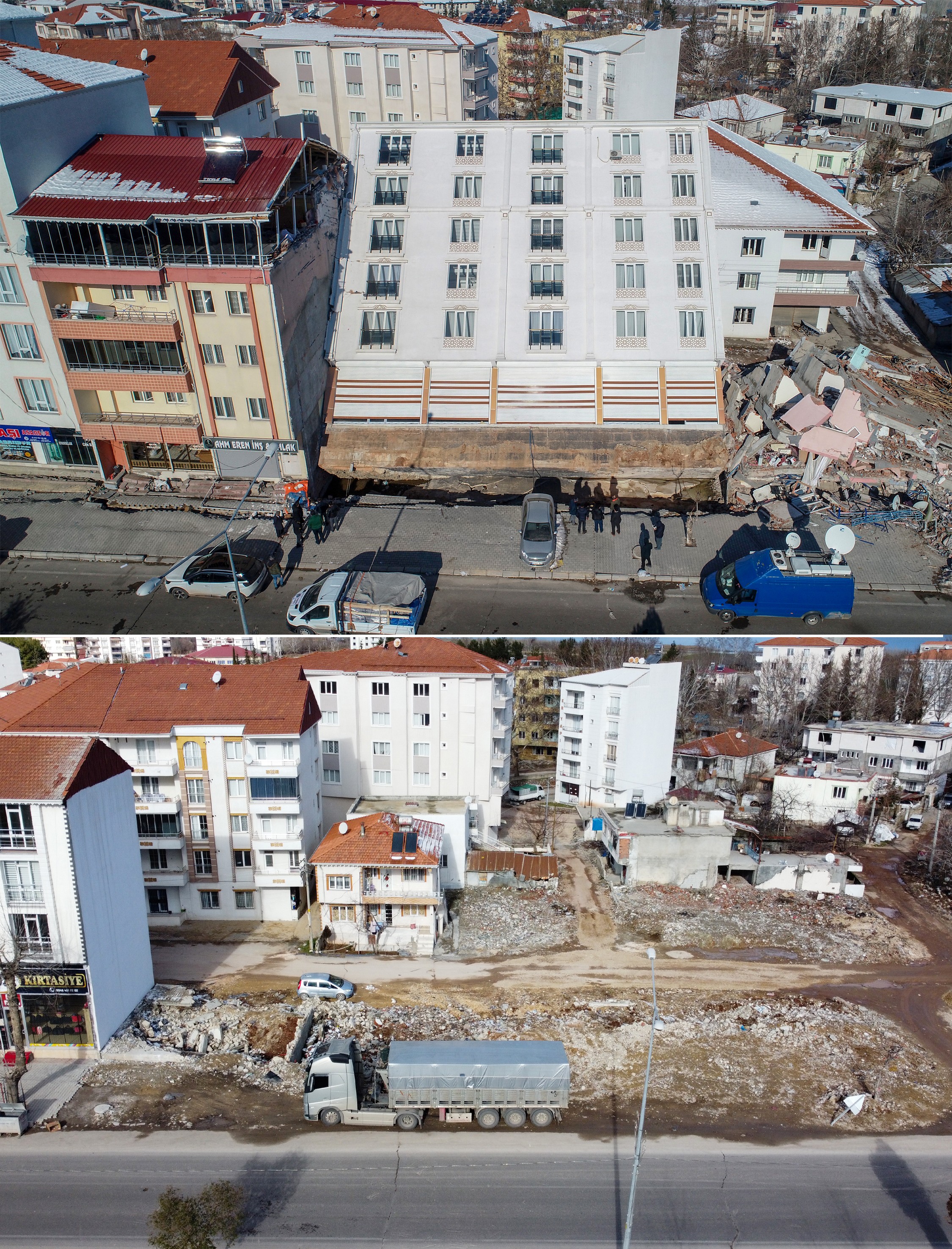 Depremin ardından dronla çekilmiş Adıyaman.