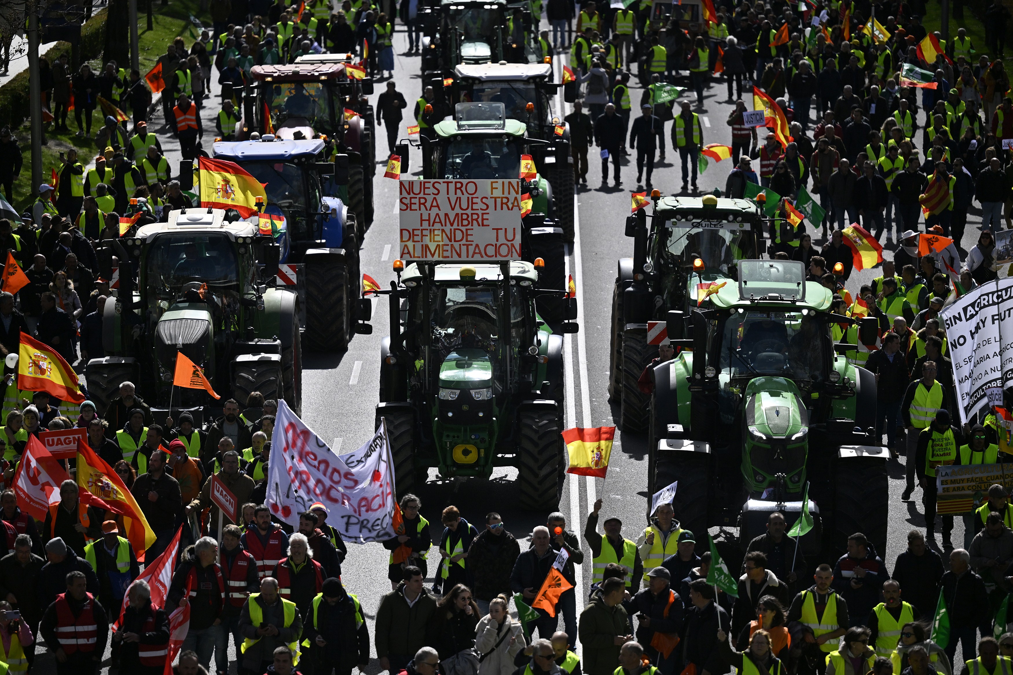 Madrid'de çiftçi eylemi