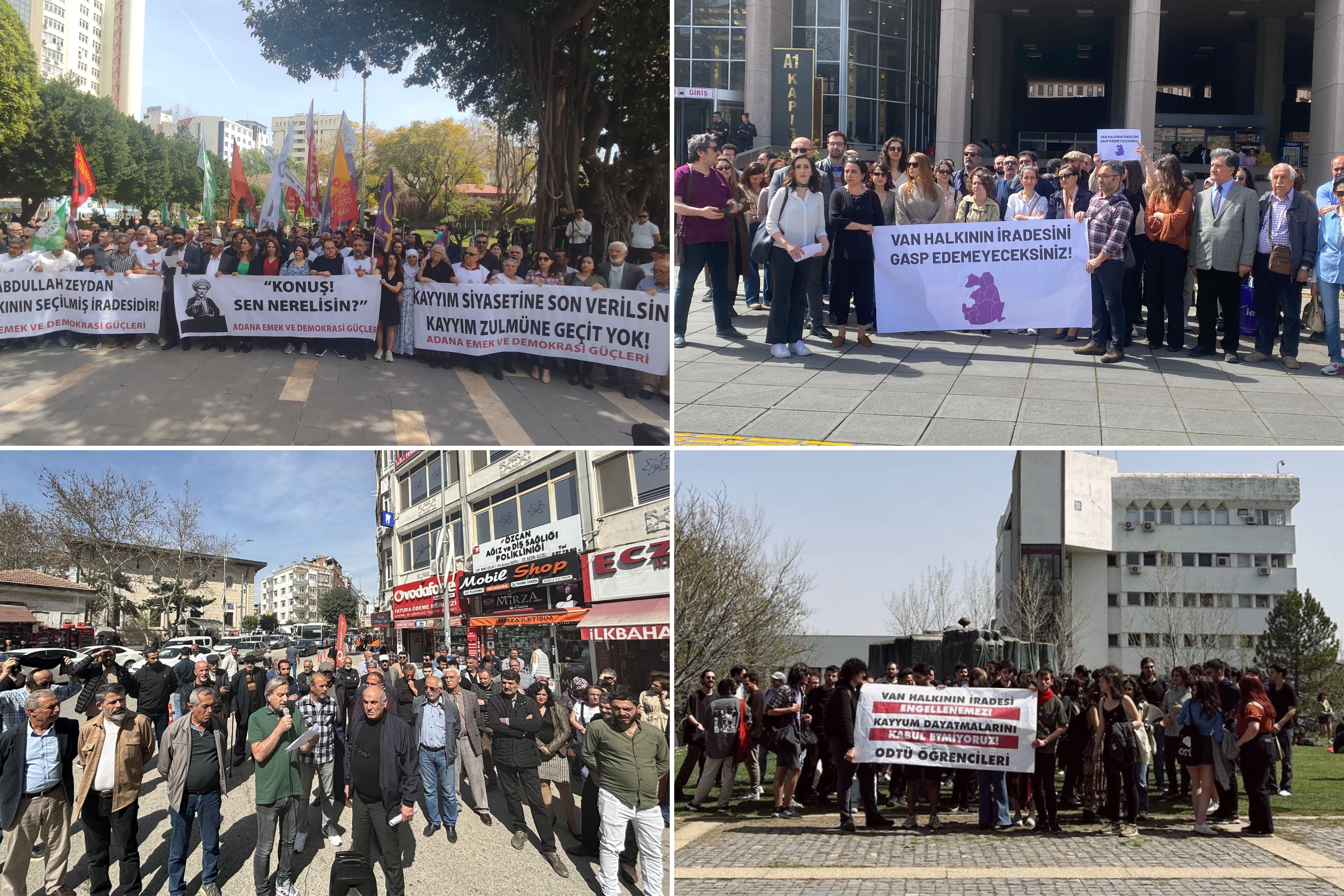 Zeydan'ın başkanlığının düşürülmesi birçok yerde protesto edildi: Van halkının iradesine saygı duyun