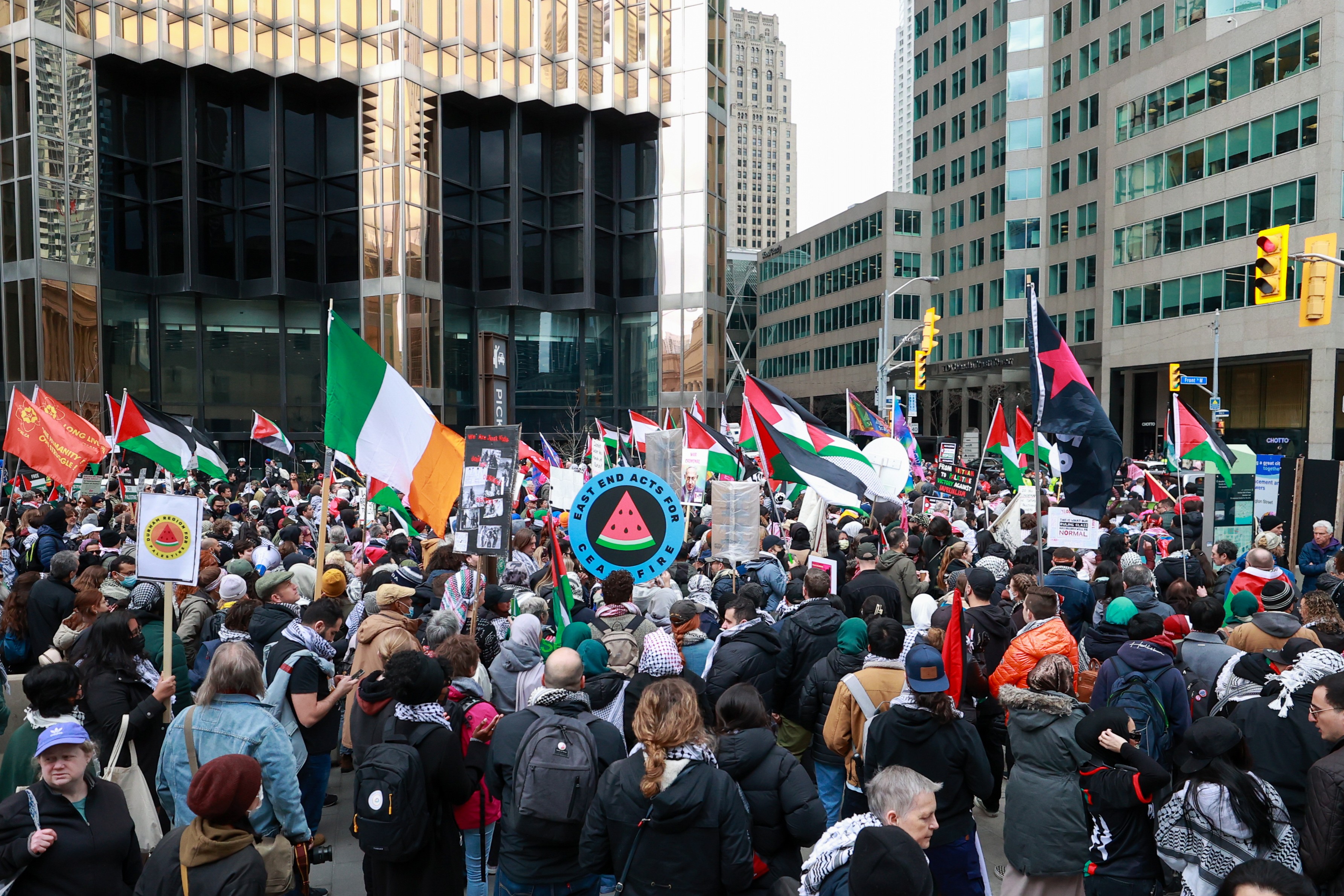 Toronto'da Filistin'e destek eylemi