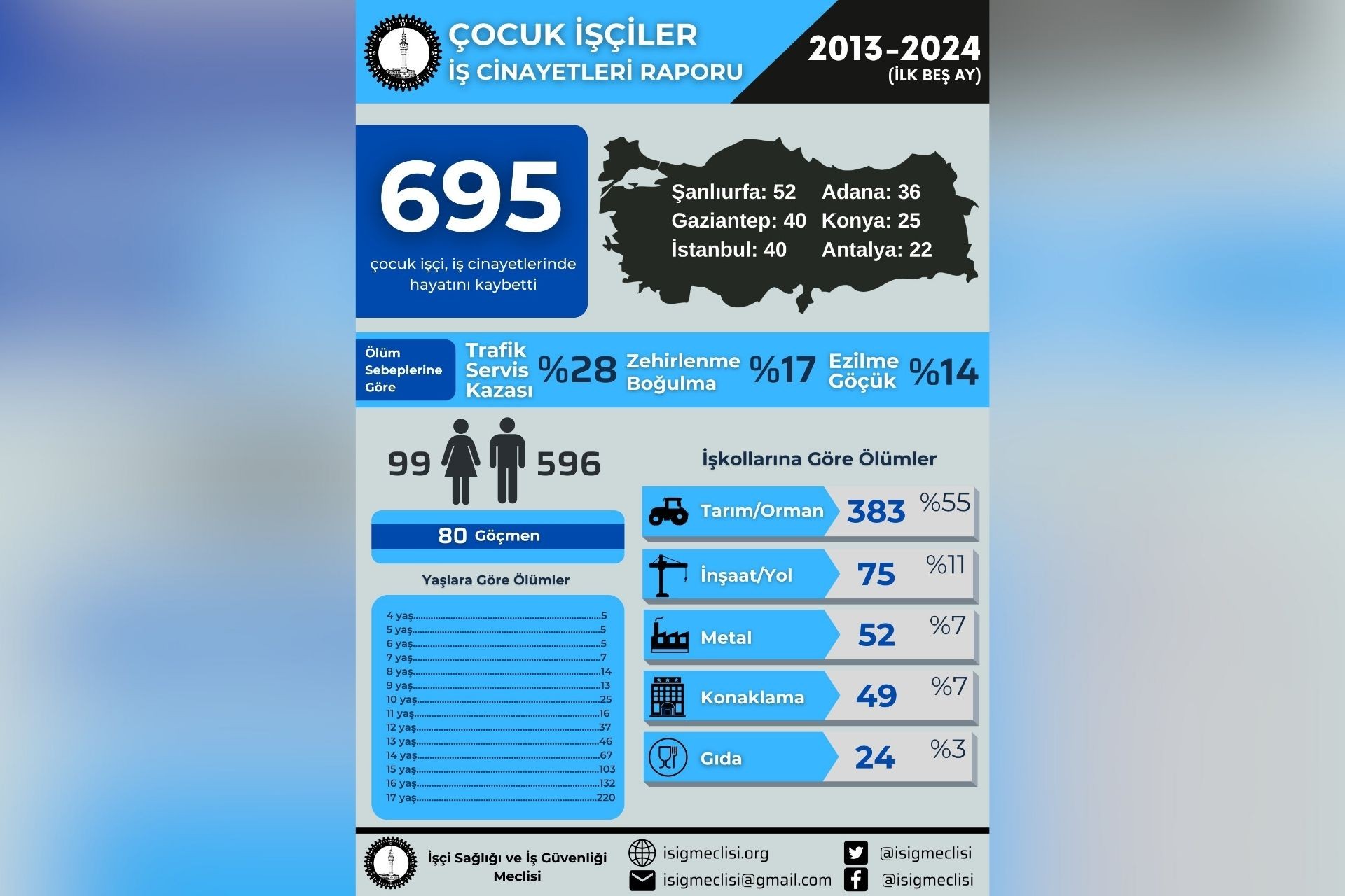 İSİG Meclisi: 11 yılda en az 695 çocuk işçi hayatını kaybetti